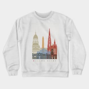 Buenos aires skyline poster Crewneck Sweatshirt